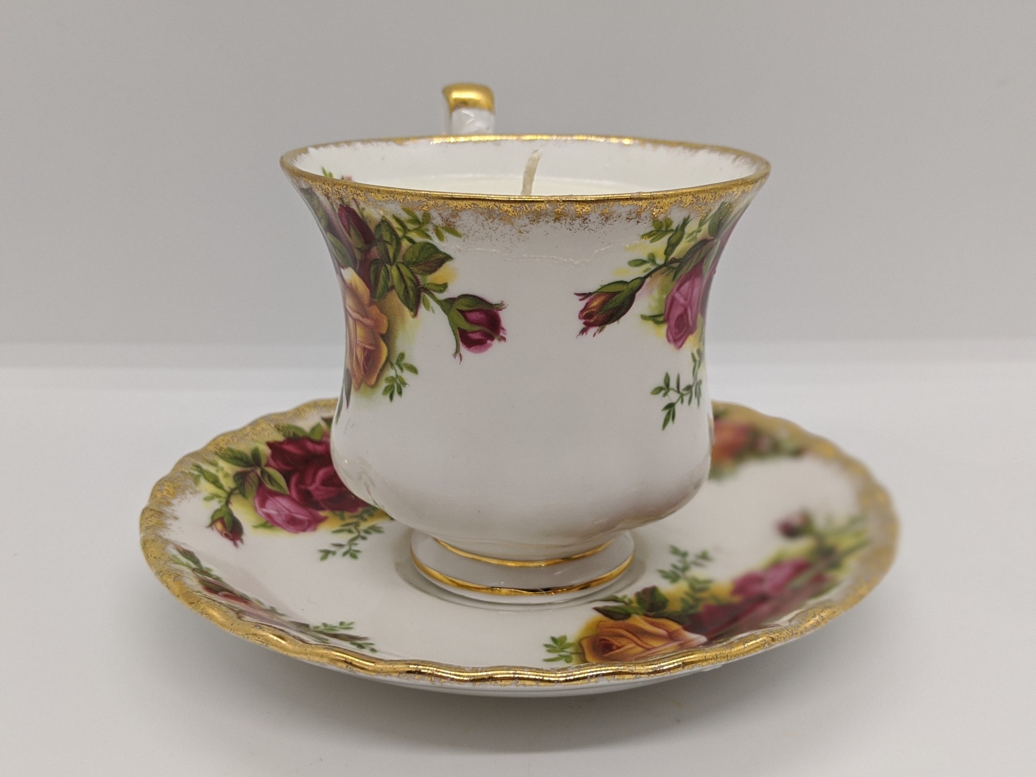 Royal Albert 'Old Country Roses' coffee cup and saucer c 1950