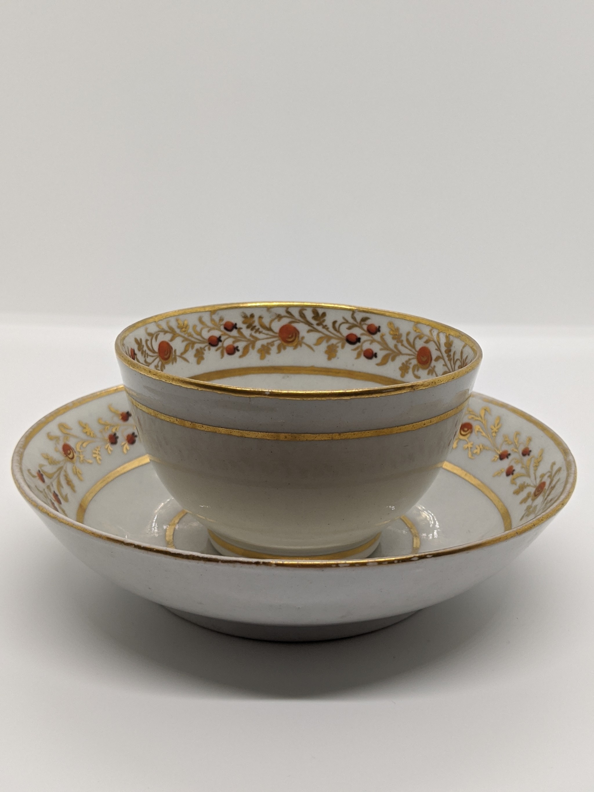 New Hall tea bowl and saucer c 1795