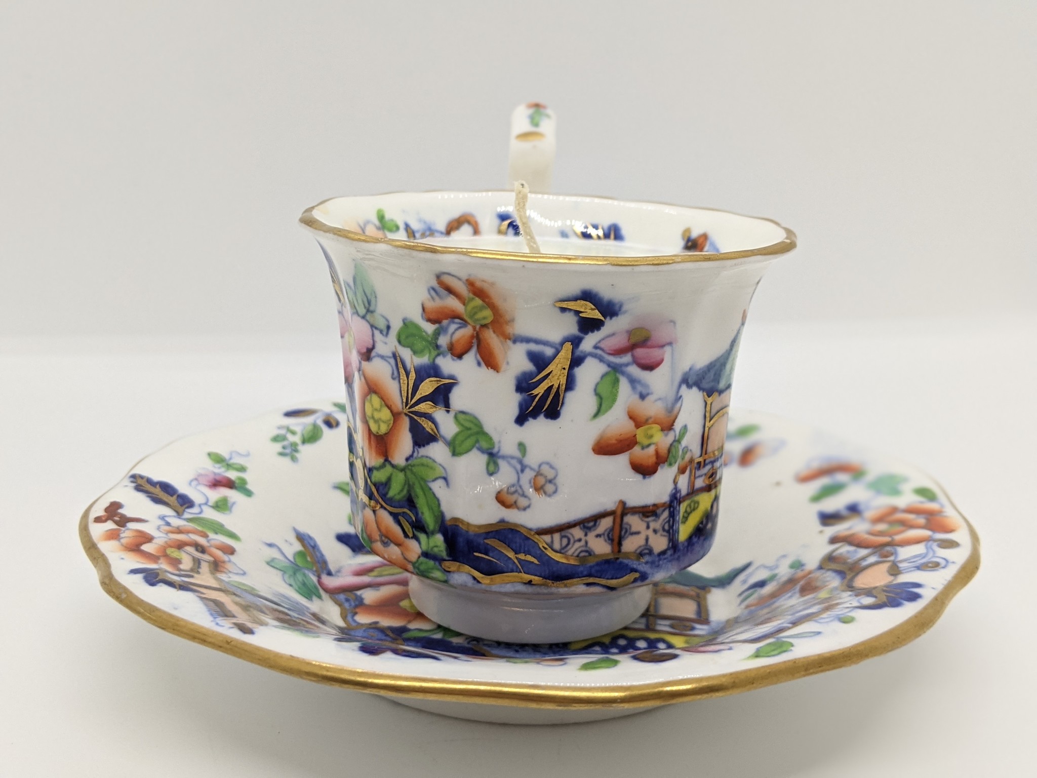 Staffordshire Chinoiserie Coffee Cup And Saucer C 1825 7894