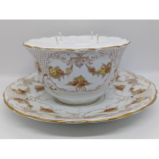Victorian Staffordshire slop bowl and plate c 1890