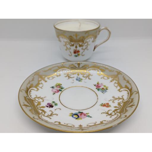 Victorian hand painted teacup and saucer c 1840