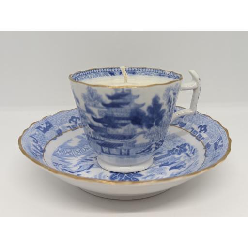 Miles Mason London shape coffee cup and saucer with stirrup handle c 1812