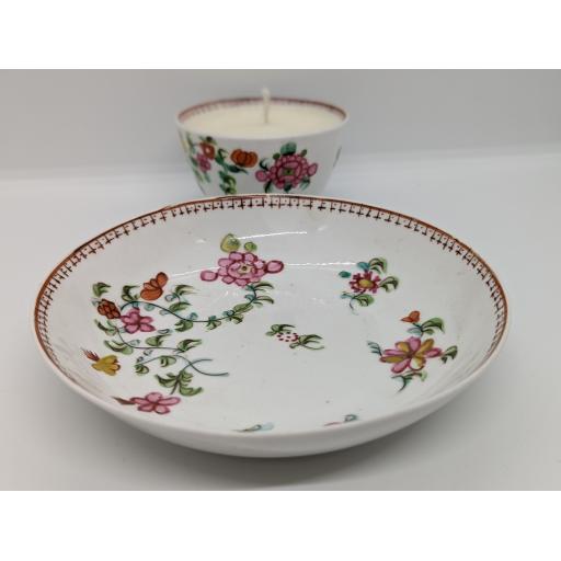 New Hall teabowl and saucer c 1790