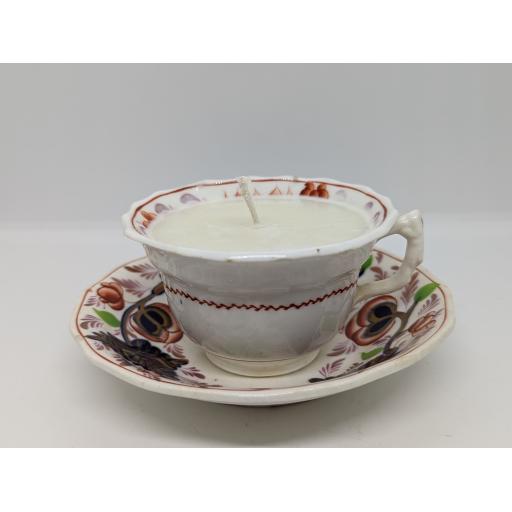 Gaudy Welsh teacup and saucer c 1820